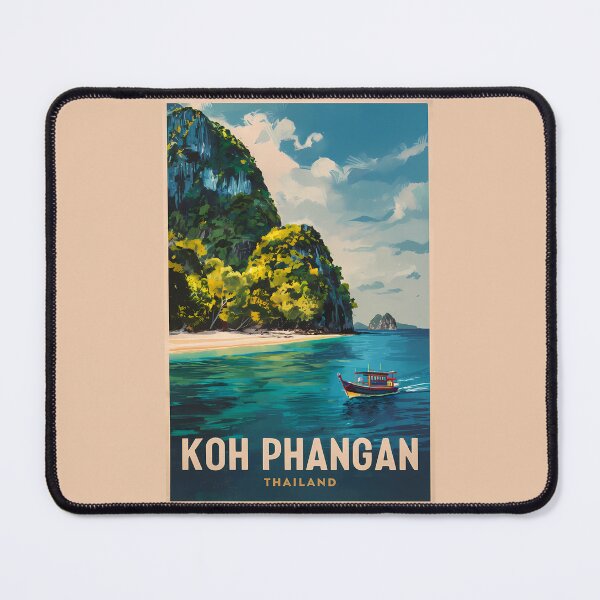 Item preview, Koh Phangan Thailand Travel Art Vintage designed and sold by KrisSidDesigns.