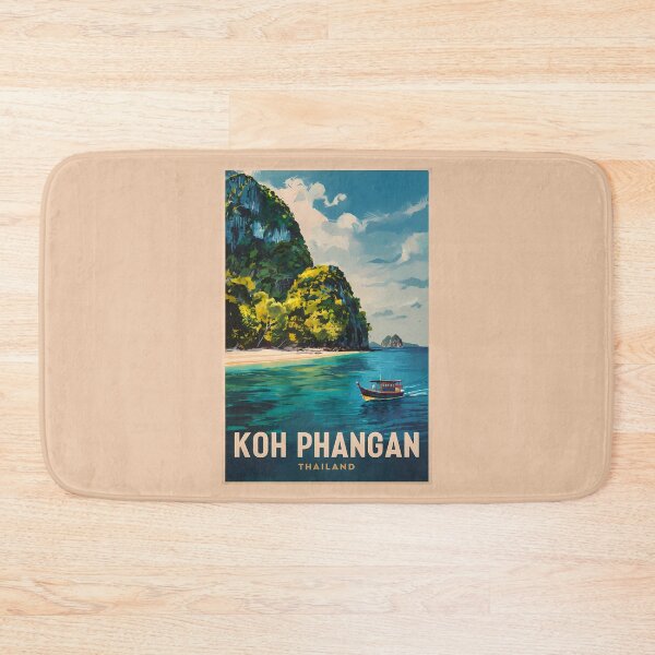 Item preview, Koh Phangan Thailand Travel Art Vintage designed and sold by KrisSidDesigns.