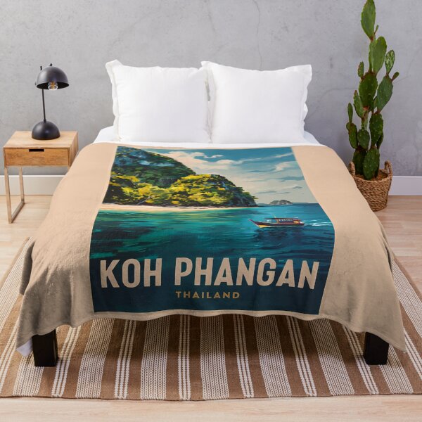 Item preview, Koh Phangan Thailand Travel Art Vintage designed and sold by KrisSidDesigns.