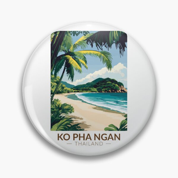 Item preview, Koh Pha Ngan Thailand Travel Art Vintage designed and sold by KrisSidDesigns.