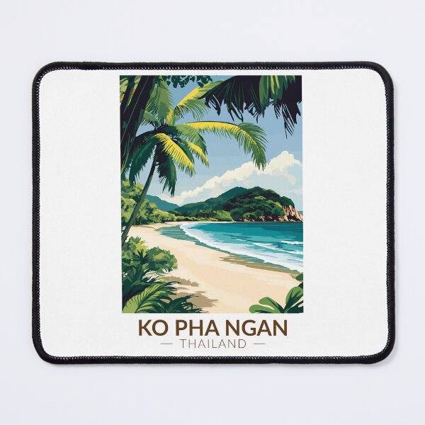 Item preview, Koh Pha Ngan Thailand Travel Art Vintage designed and sold by KrisSidDesigns.