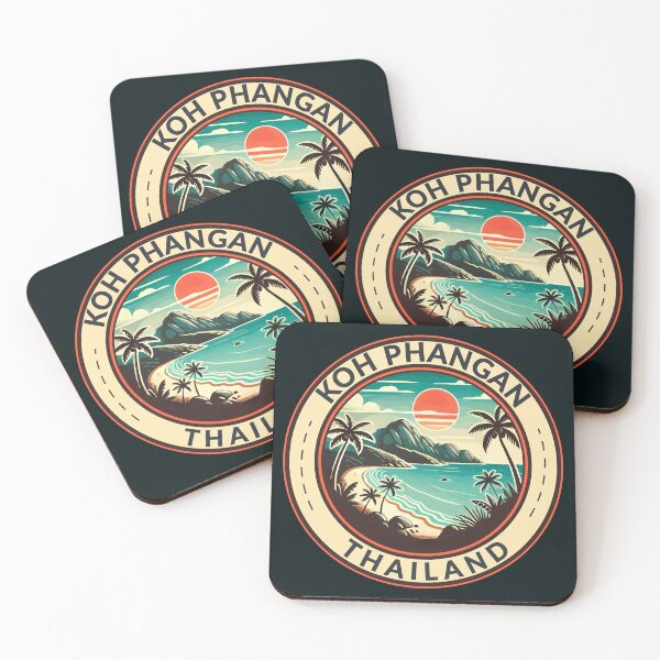 Item preview, Koh Phangan Thailand Illustration Travel Art Badge designed and sold by KrisSidDesigns.
