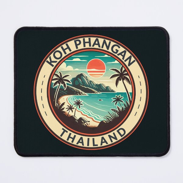 Item preview, Koh Phangan Thailand Illustration Travel Art Badge designed and sold by KrisSidDesigns.