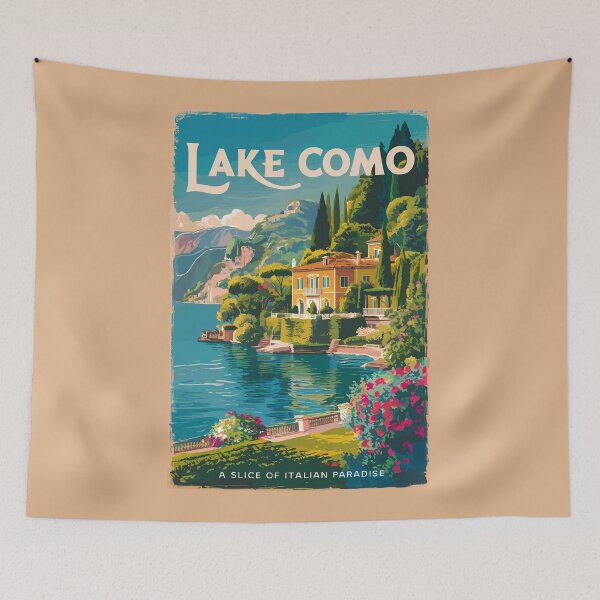 Item preview, Arte pictórico de viajes del lago Como, vintage designed and sold by KrisSidDesigns.