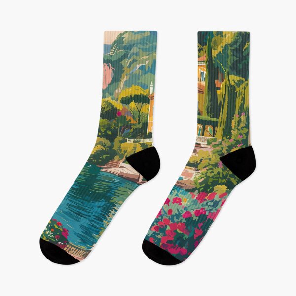 Item preview, Lake Como Painterly Travel Art Vintage designed and sold by KrisSidDesigns.