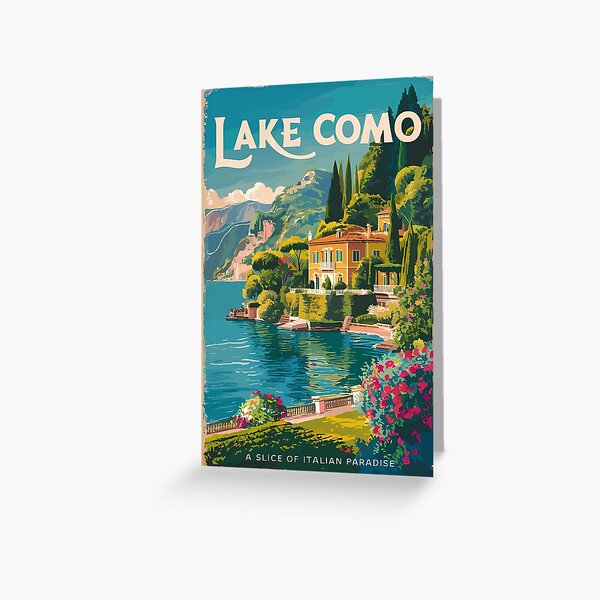 Item preview, Lake Como Painterly Travel Art Vintage designed and sold by KrisSidDesigns.