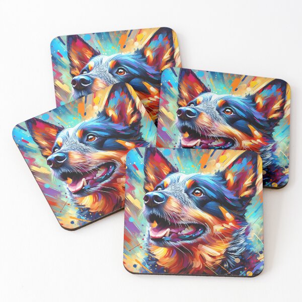 Artikelvorschau, Australian Cattle Dog Acrylbild Haustierportrait Tierliebhaber entworfen und verkauft von Puppy Puzzles Plus.