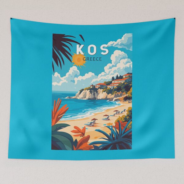 Item preview, Kos Greece Travel Art Vintage designed and sold by KrisSidDesigns.