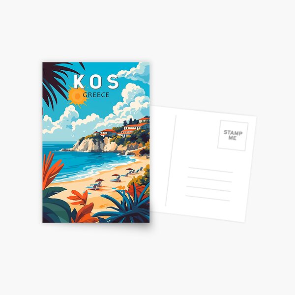 Item preview, Kos Greece Travel Art Vintage designed and sold by KrisSidDesigns.