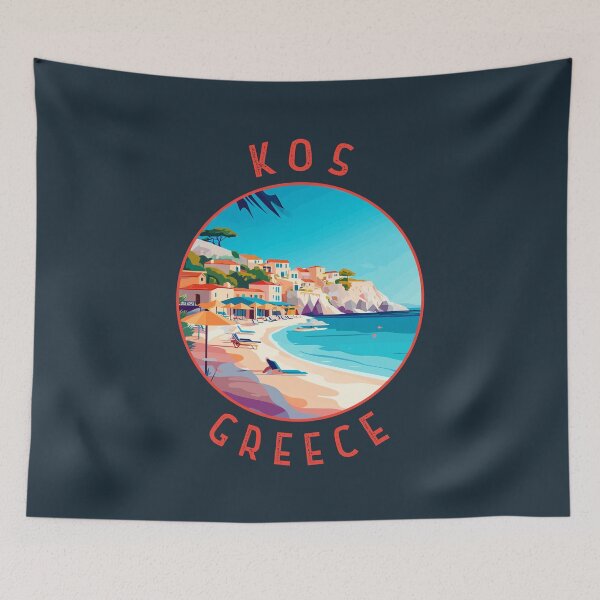 Item preview, Kos Greece Retro Distressed Circle designed and sold by KrisSidDesigns.