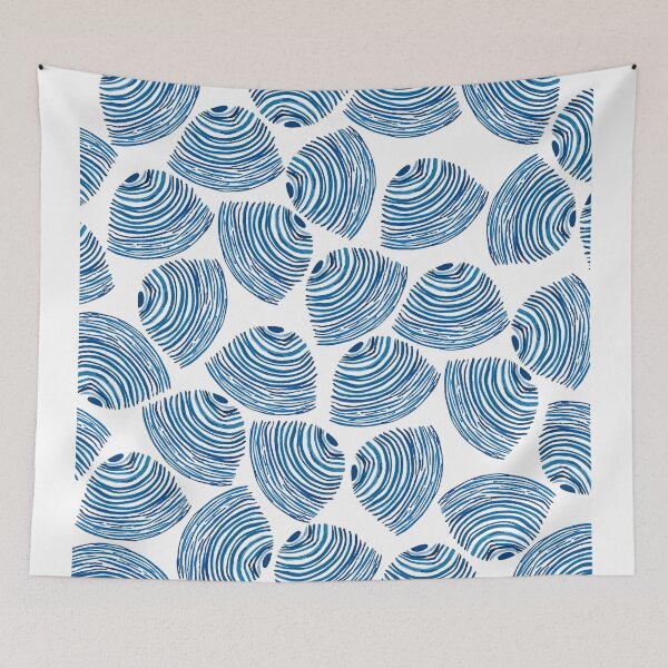 Item preview, Blue watercolor clams pattern designed and sold by ElizabethCoelho.