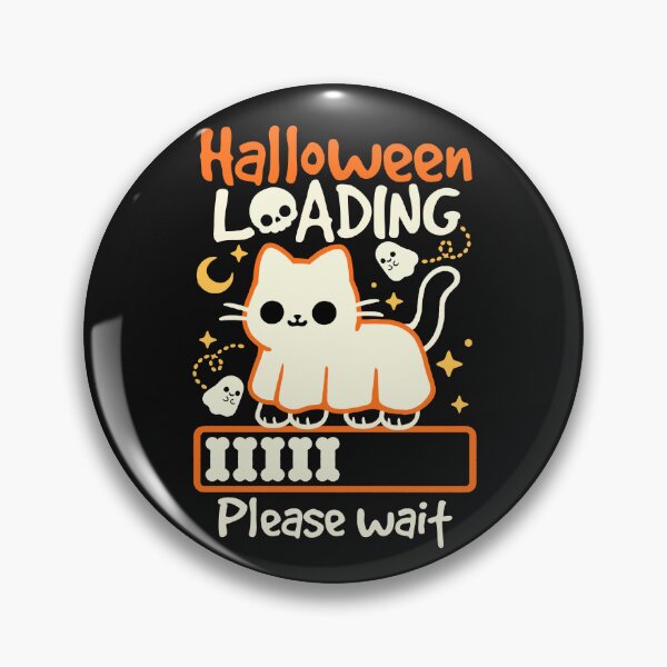 Item preview, halloween loading please wait cat ghost designed and sold by NemiMakeit.