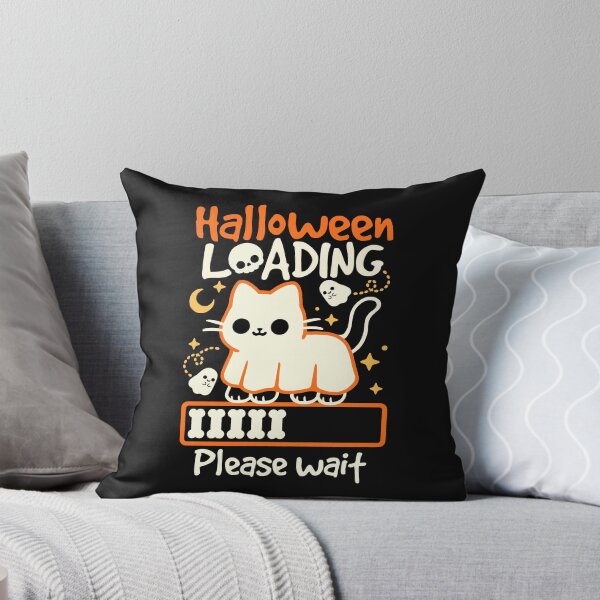 Item preview, halloween loading please wait cat ghost designed and sold by NemiMakeit.