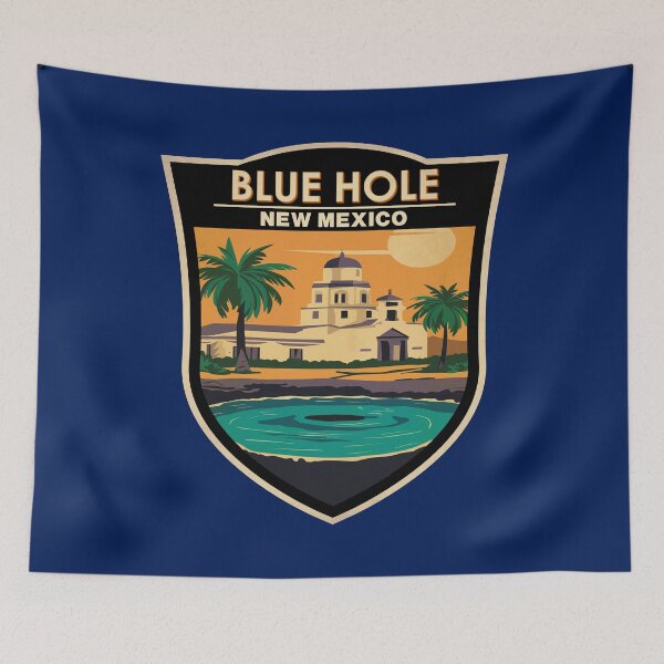 Item preview, Blue Hole New Mexico Travel Art Badge designed and sold by KrisSidDesigns.