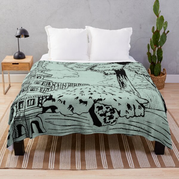 Item preview, Japanese Garden with Pagoda Linocut Print - Coal + Mint designed and sold by Irene Estelle.
