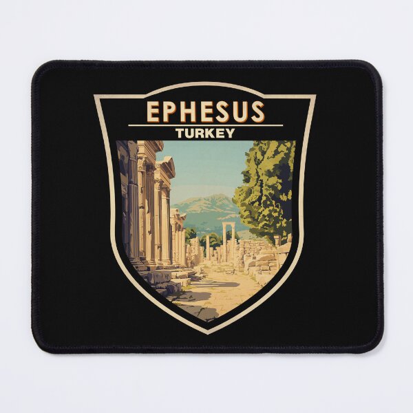 Item preview, Ephesus Turkey Travel Art Badge designed and sold by KrisSidDesigns.