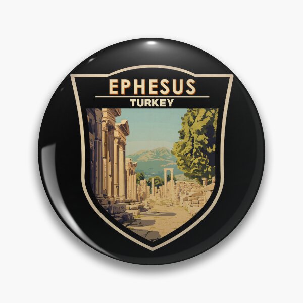 Item preview, Ephesus Turkey Travel Art Badge designed and sold by KrisSidDesigns.