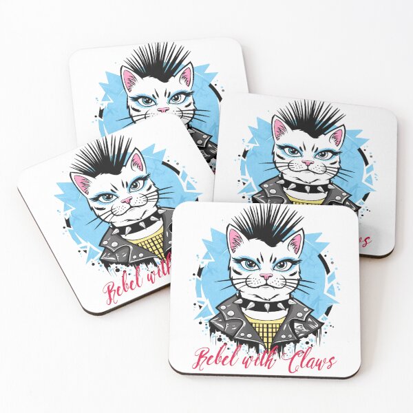 Item preview, Rebel with Claws: Punk Rock Cat Design designed and sold by asprse.