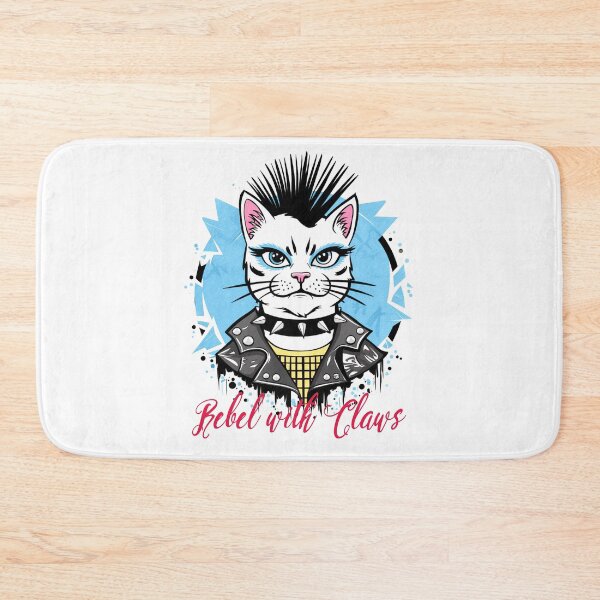 Item preview, Rebel with Claws: Punk Rock Cat Design designed and sold by asprse.