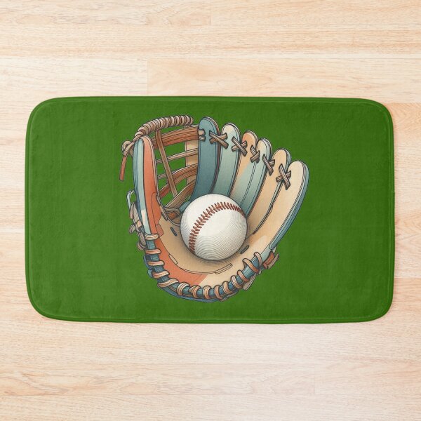 Item preview, Minimalist 3D Baseball Glove with Ball in Retro Colors ,  designed and sold by PaintMeWorld.
