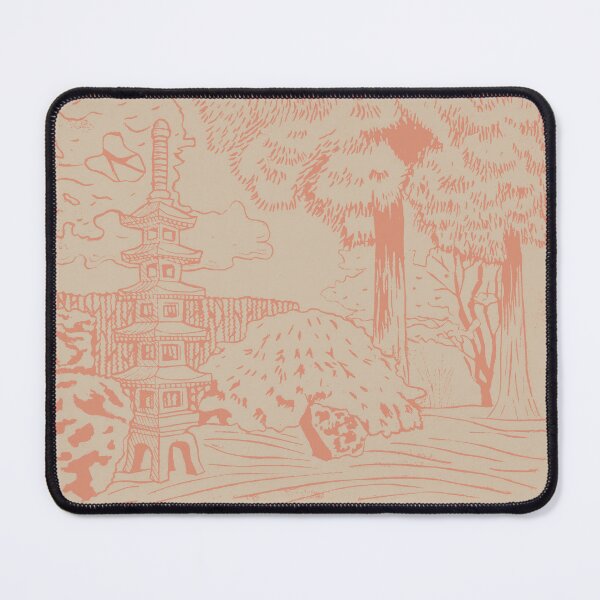 Item preview, Japanese Garden with Pagoda Linocut Print - Coral + Dove designed and sold by Irene Estelle.