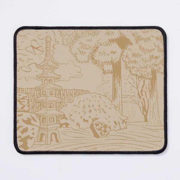 Item preview, Japanese Garden with Pagoda Linocut Print - Fawn + Dove designed and sold by Irene Estelle.