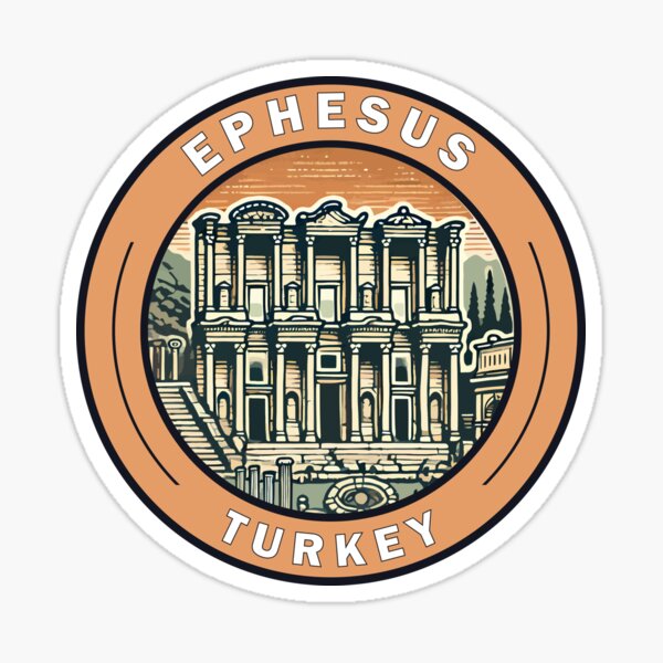 Artikel-Vorschau von Ephesus Türkei Illustration Reisekunst Abzeichen, designt und verkauft von KrisSidDesigns.