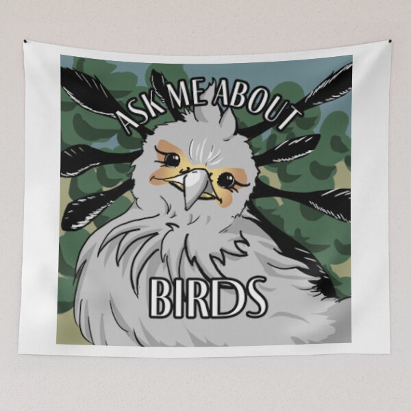 Item preview, Ask Me About Birds - Secretary Bird designed and sold by ChiralFilmworks.