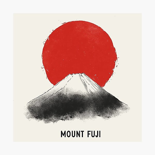 Item preview, Mount Fuji Minimalist Red Sun Design designed and sold by Retro Travel Design.
