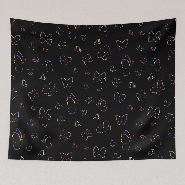 Item preview, Butterfly Outline Pattern Rainbow Version 3 designed and sold by ClearAndHappy.