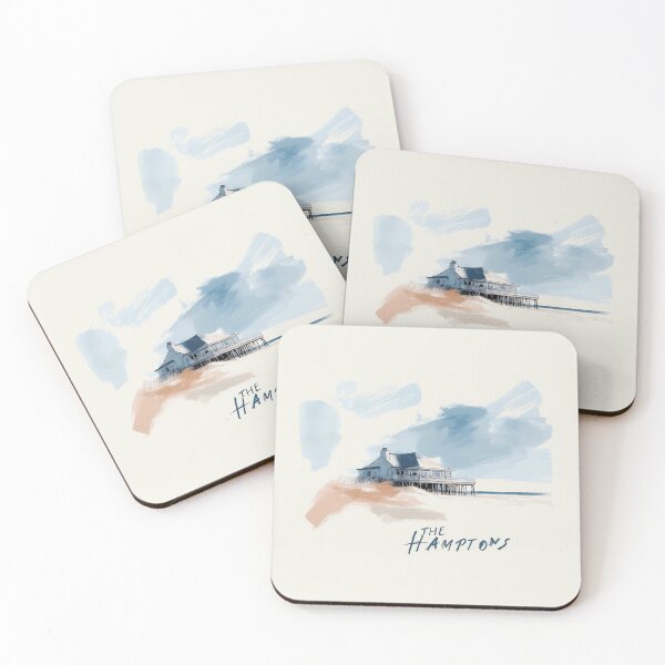 Item preview, Coastal Hamptons Beach House Art designed and sold by Retro Travel Design.