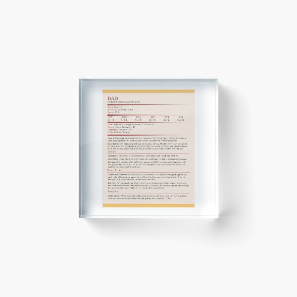 Item preview, Dad DnD Character Stats designed and sold by GeekyGoddess.