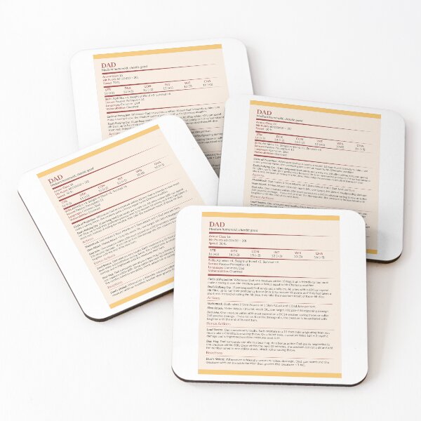 Item preview, Dad DnD Character Stats designed and sold by GeekyGoddess.