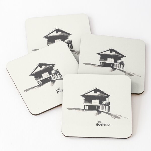 Item preview, Minimalist Hamptons Beach House Illustration designed and sold by Retro Travel Design.