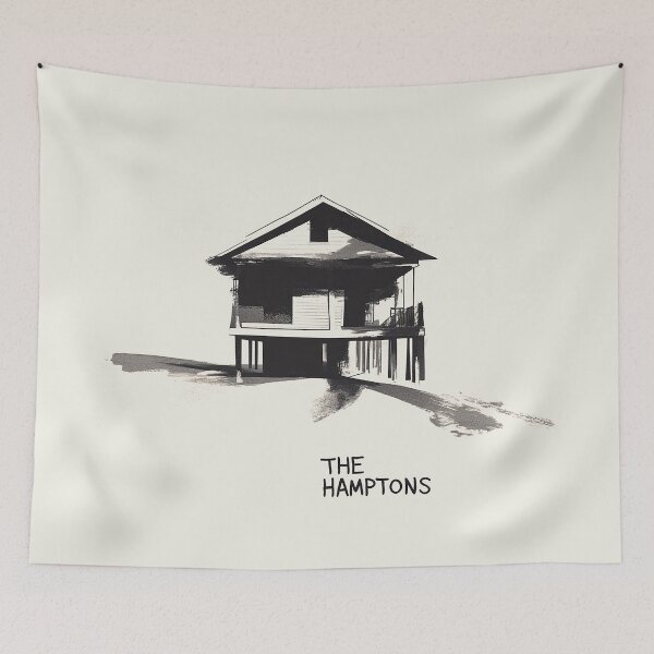 Item preview, Minimalist Hamptons Beach House Illustration designed and sold by Retro Travel Design.
