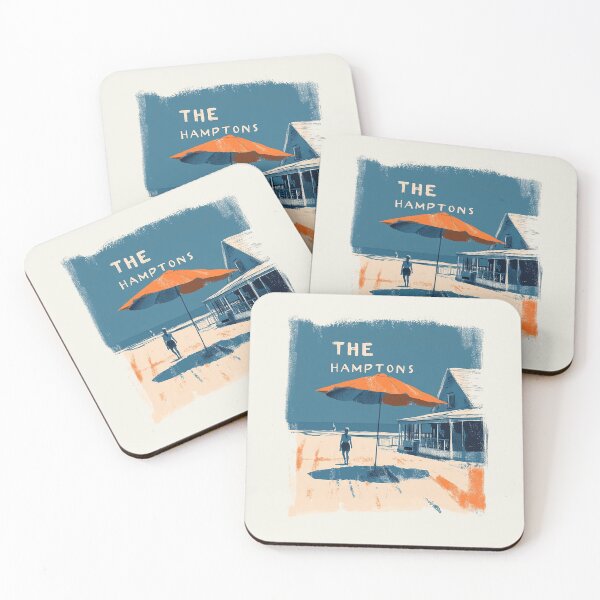 Item preview, Vintage Hamptons Beach Scene Illustration designed and sold by Retro Travel Design.