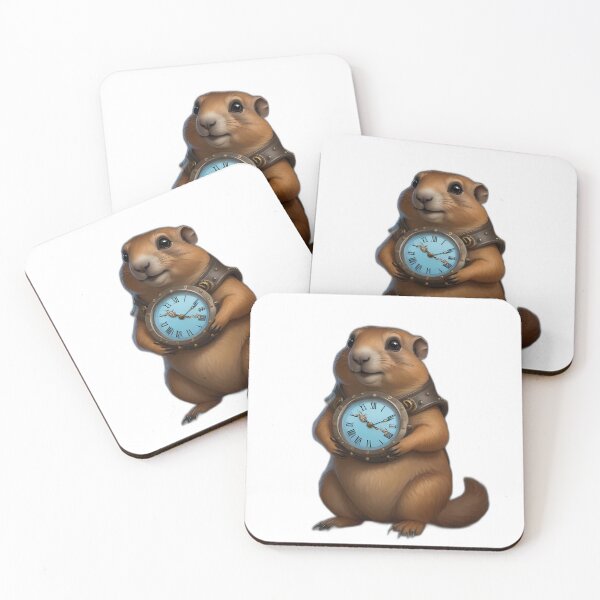 Item preview, Steampunk Groundhog Cartoon Character Transparent Background  designed and sold by Lisa Pearlman.
