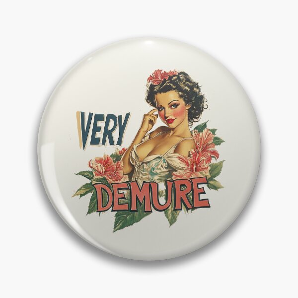 Item preview, Vintage Pin-Up “Very Demure” Floral Art designed and sold by Retro Travel Design.