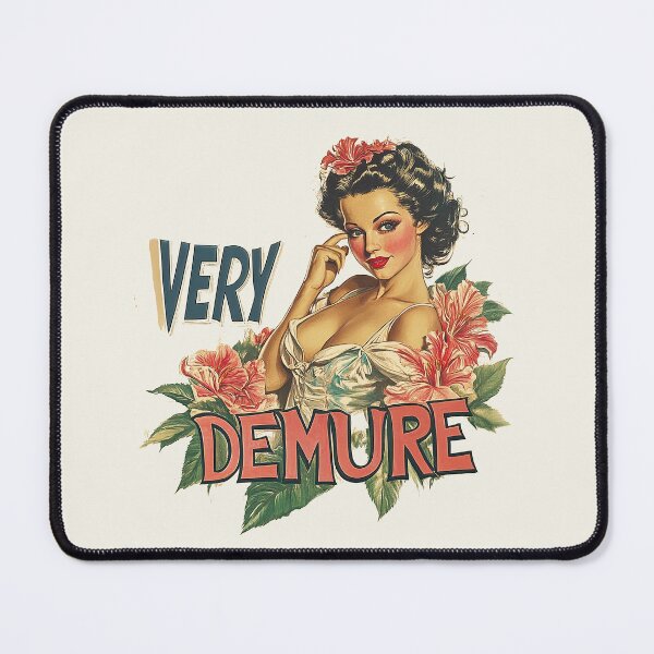 Item preview, Vintage Pin-Up “Very Demure” Floral Art designed and sold by Retro Travel Design.