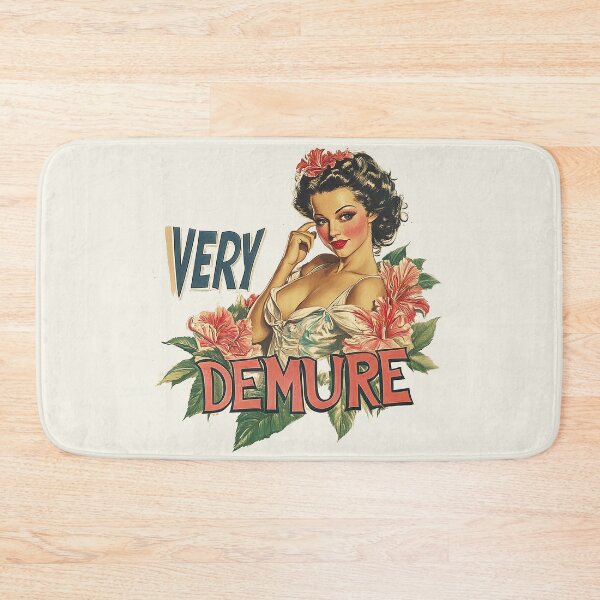 Item preview, Vintage Pin-Up “Very Demure” Floral Art designed and sold by Retro Travel Design.