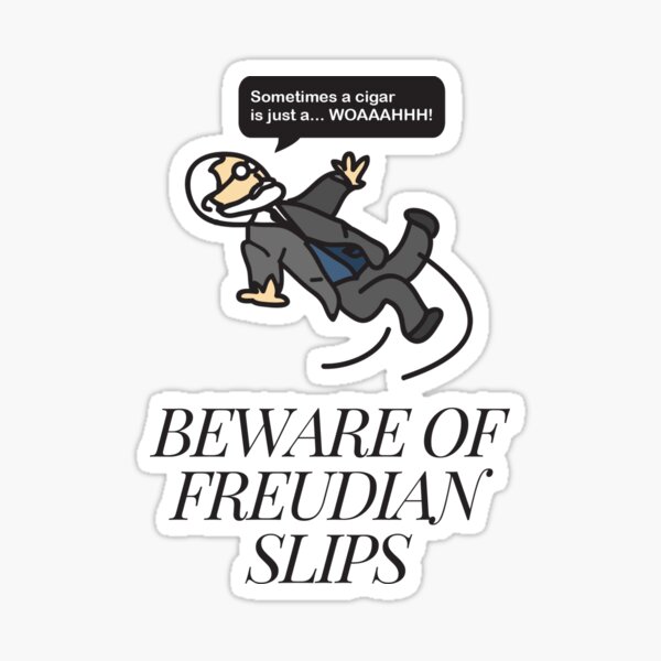 Aperçu de l'œuvre Blague psychologique amusante Sigmund Freud - Attention aux lapsus freudiens créée et vendue par Articles & Anecdotes.