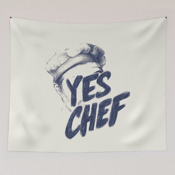 Item preview, “Yes Chef” Bold Sketch Art designed and sold by Retro Travel Design.