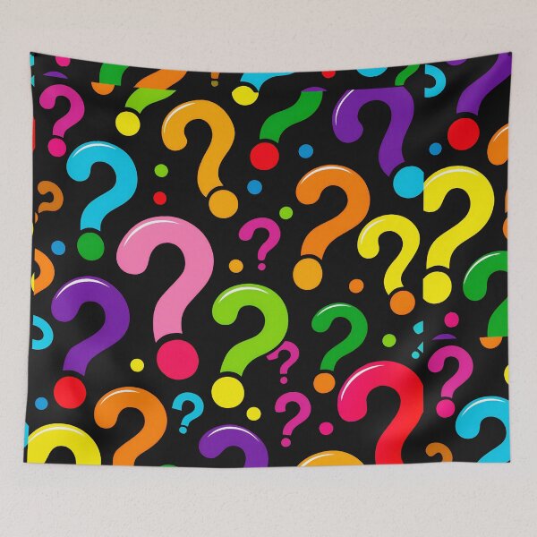Item preview, PATTERN 013-  BIG COLORED QUESTION MARKS  - Gift items and personal use / Question Marks, Dots,  Purple, Orange, Turquoise, Red, Pink, Green,  Art designed and sold by LumDesignArt.