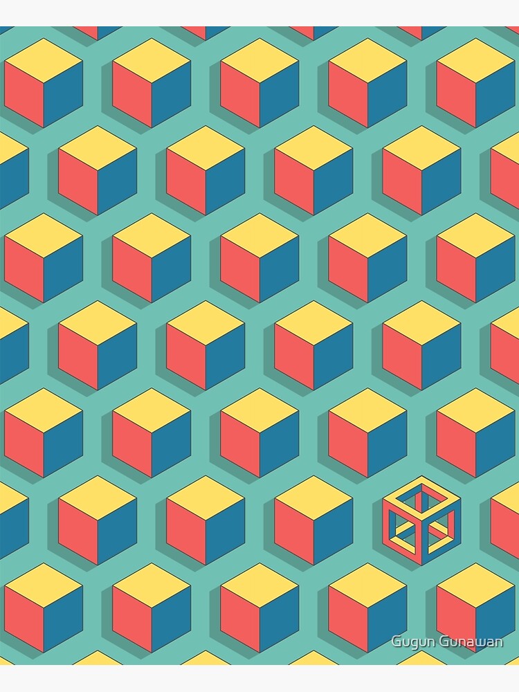 Discover Isometric Cube Premium Matte Vertical Poster