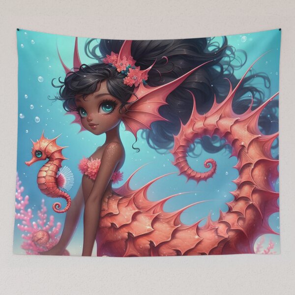 Item preview, Seahorse Mermaid designed and sold by BreezyDawnDesigns.