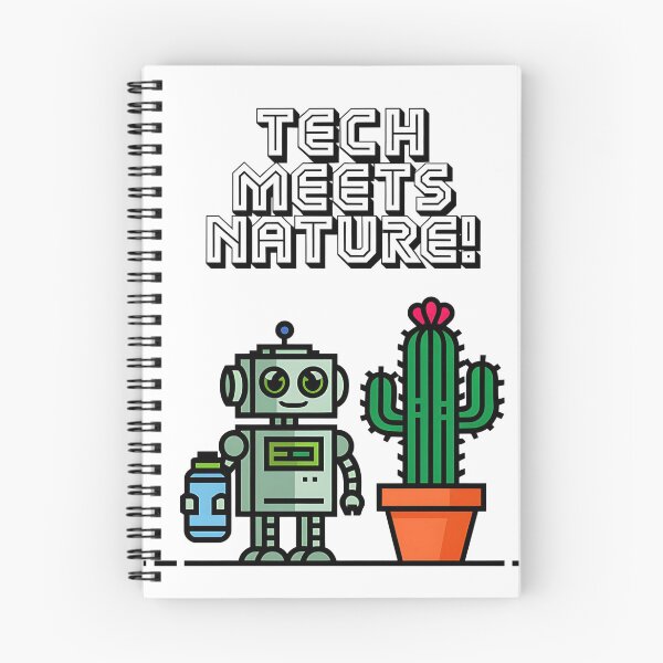 Item preview, Tech Meets Nature Robot and Cactus Fun Eco-Tech designed and sold by Very Good Tees.