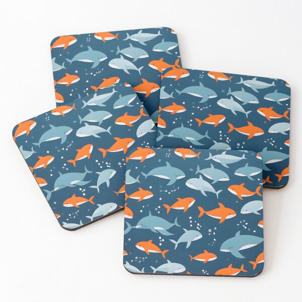 Item preview, Aquatic Shark Pattern designed and sold by KaviPatterns.