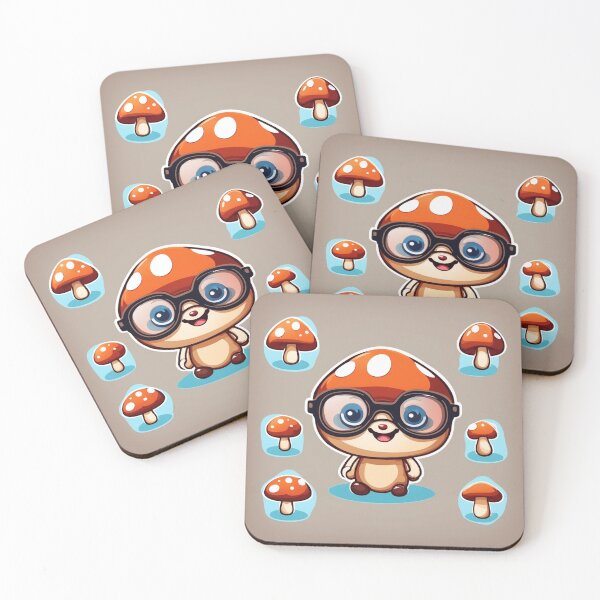 Item preview, Cute Mushroom Kid Wearing Glasses Cartoon Vector Icon Illustration designed and sold by hjian8219.