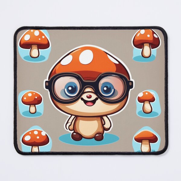 Item preview, Cute Mushroom Kid Wearing Glasses Cartoon Vector Icon Illustration designed and sold by hjian8219.
