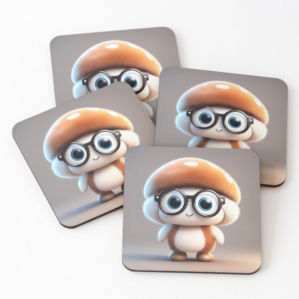 Item preview, Cute Mushroom Kid Wearing Glasses Cartoon Vector Icon Illustration designed and sold by hjian8219.